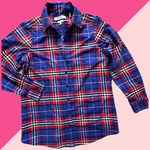 Foxcroft for appleseeds‎ wrinkle free shaped plaid shirt Women size 8